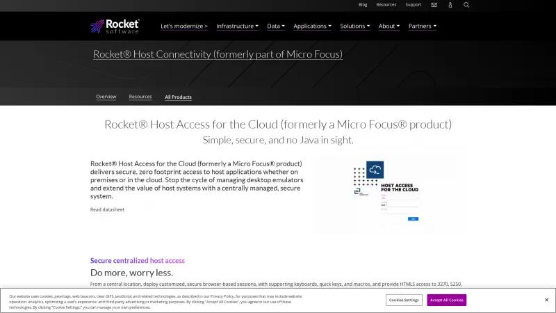 Homepage of OpenText Host Access for the Cloud