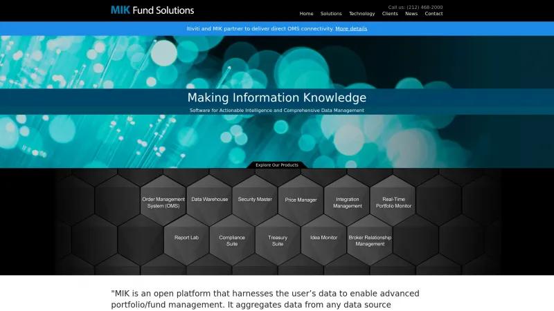 Homepage of MIK Data Warehouse