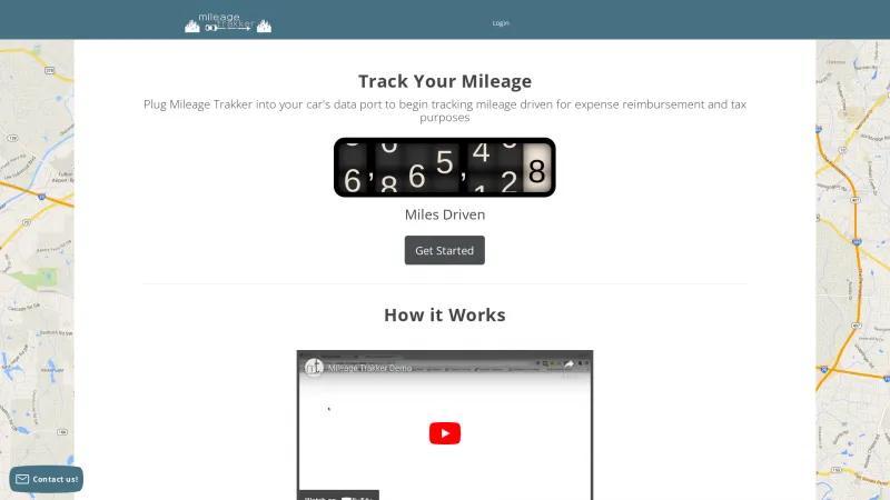 Homepage of Mileage Trakker