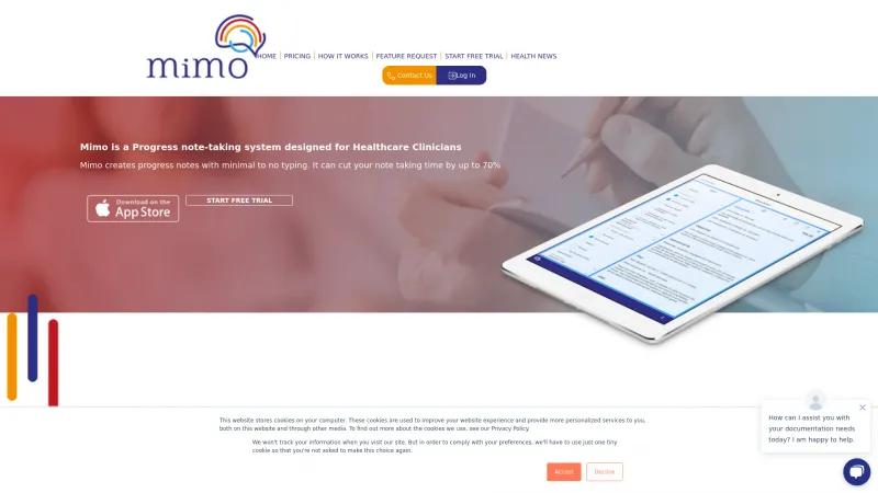 Homepage of Mimo Progress Note