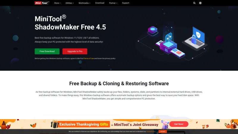 Homepage of MiniTool ShadowMaker