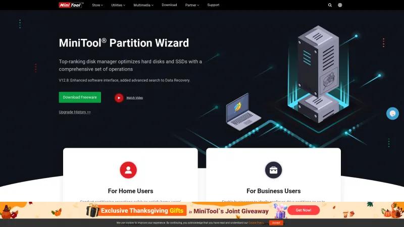 Homepage of MiniTool Partition Wizard