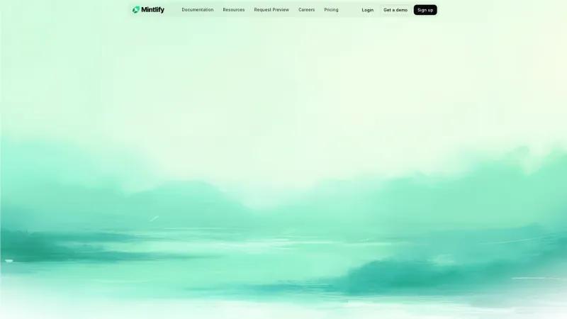 Homepage of Mintlify