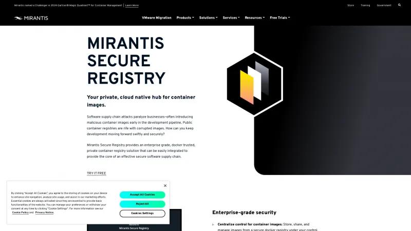 Homepage of Mirantis Secure Registry