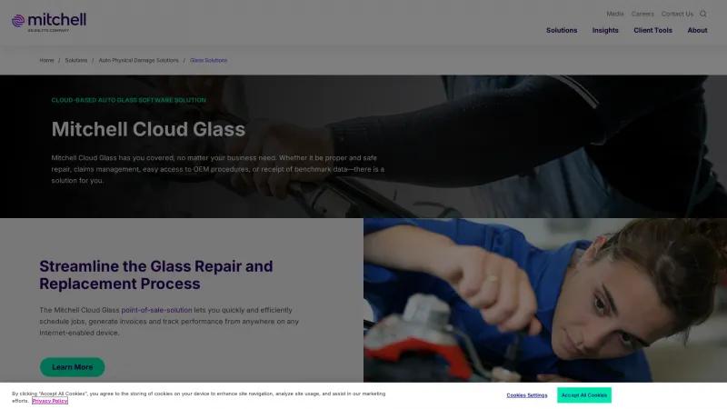 Homepage of Mitchell Cloud Glass