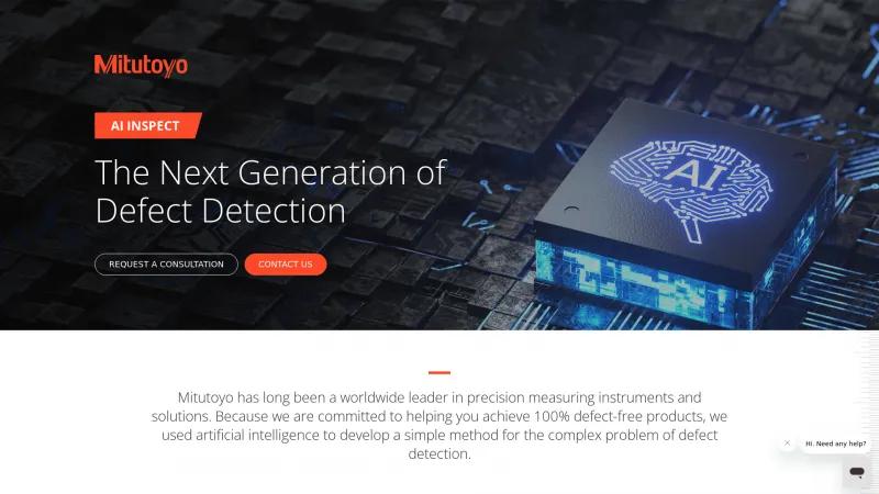 Homepage of Mitutoyo AI INSPECT