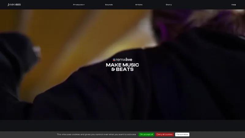 Homepage of Mixvibes Remixlive