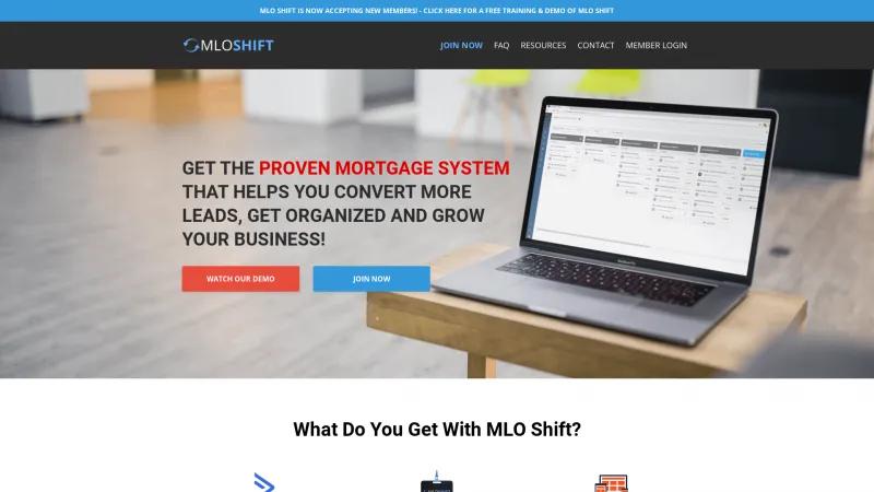 Homepage of MLO Shift