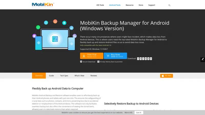 Homepage of MobiKin Backup Manager for Android