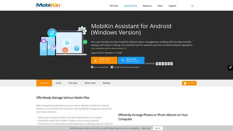 Homepage of MobiKin Assistant for Android