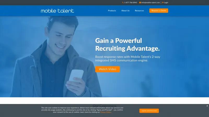 Homepage of Mobile Talent