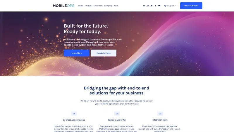 Homepage of MobileOps