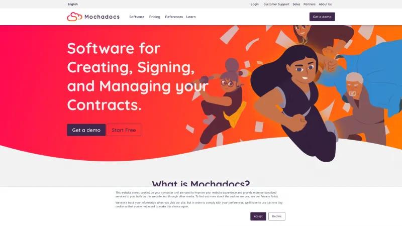 Homepage of MochaDocs