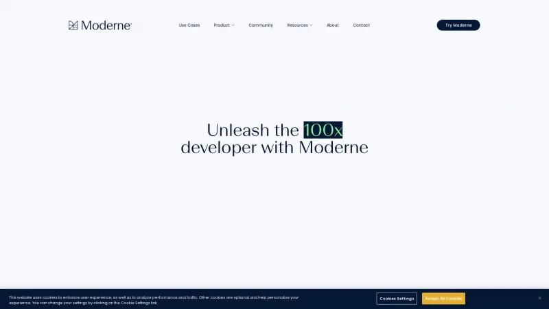 Homepage of Moderne