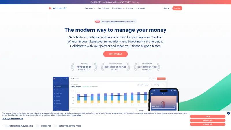 Homepage of Monarch