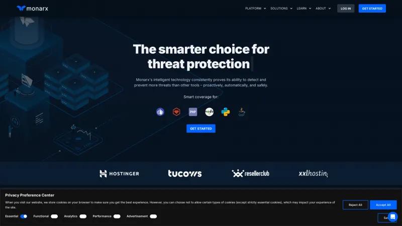 Homepage of Monarx