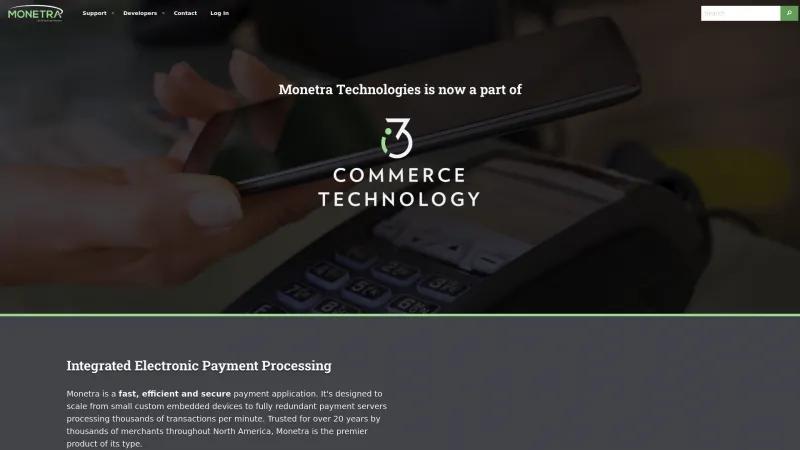 Homepage of Monetra