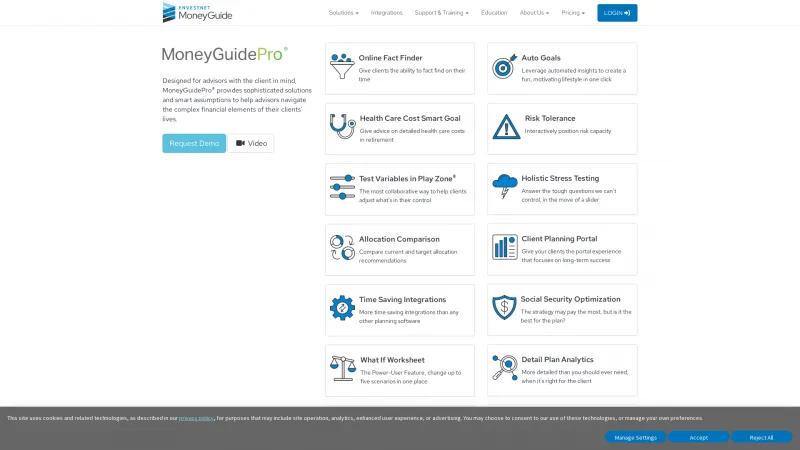 Homepage of MoneyGuidePro