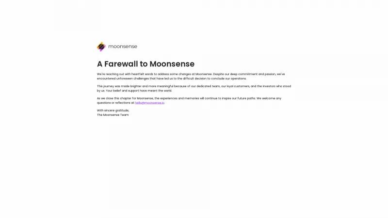 Homepage of Moonsense