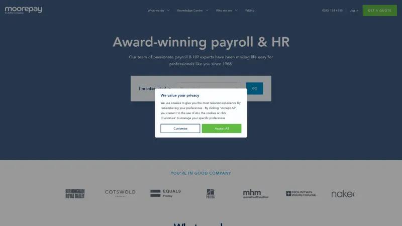 Homepage of Moorepayhr