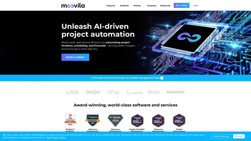 Homepage of Moovila