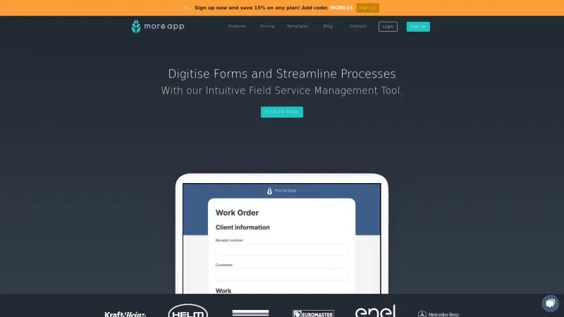 Transform Your Business with MoreApp Forms: The Ultimate Tool for Efficient Digital Form Management Homepage of MoreApp Forms