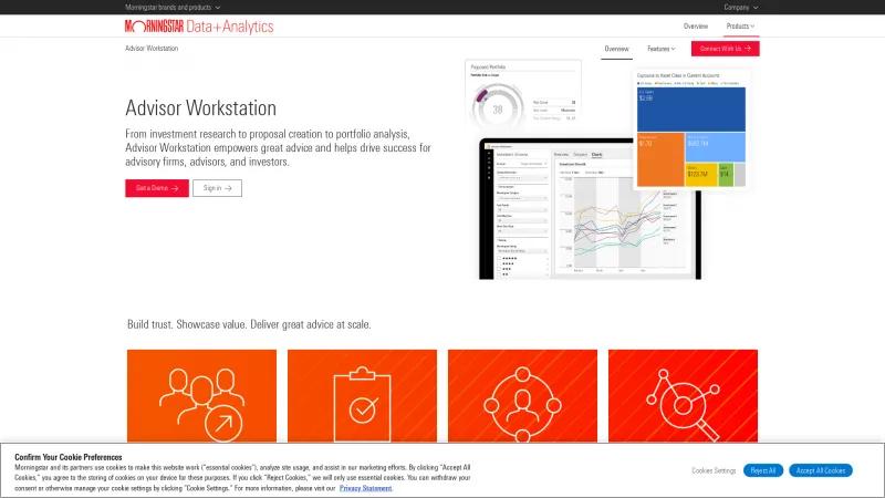 Homepage of Morningstar Advisor Workstation