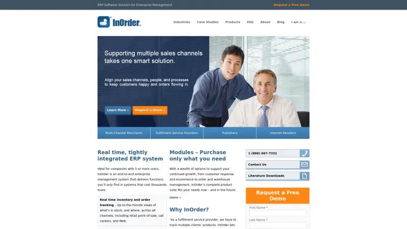 Homepage of InOrder