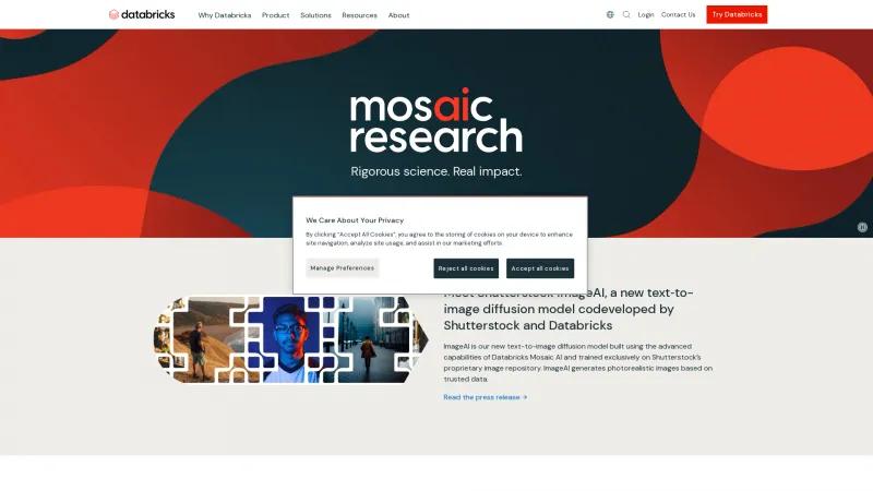 Homepage of MosaicML