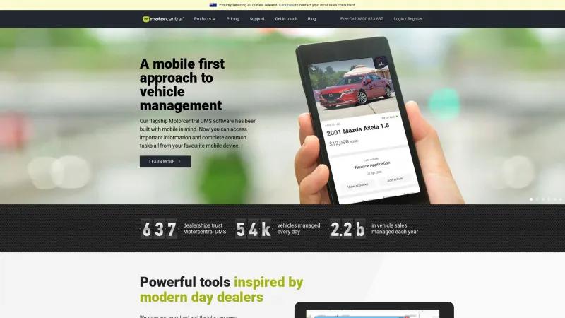 Homepage of Motorcentral