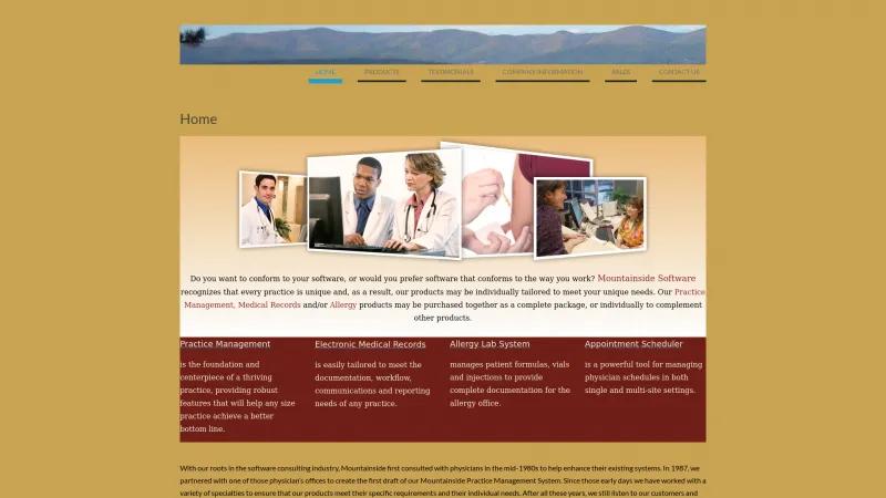 Homepage of Mountainside EMR