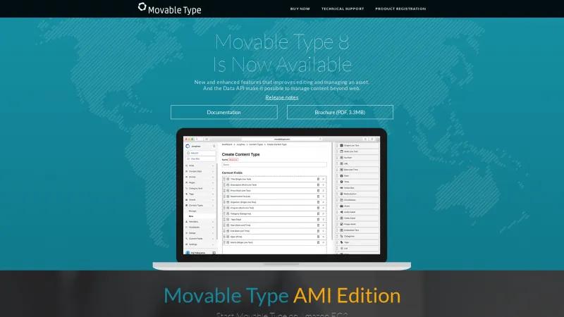 Homepage of Movable Type