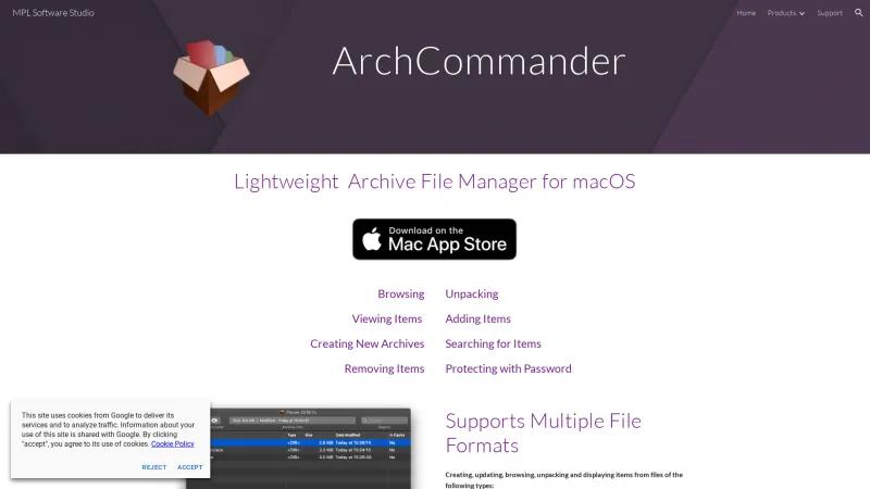 Homepage of ArchCommander