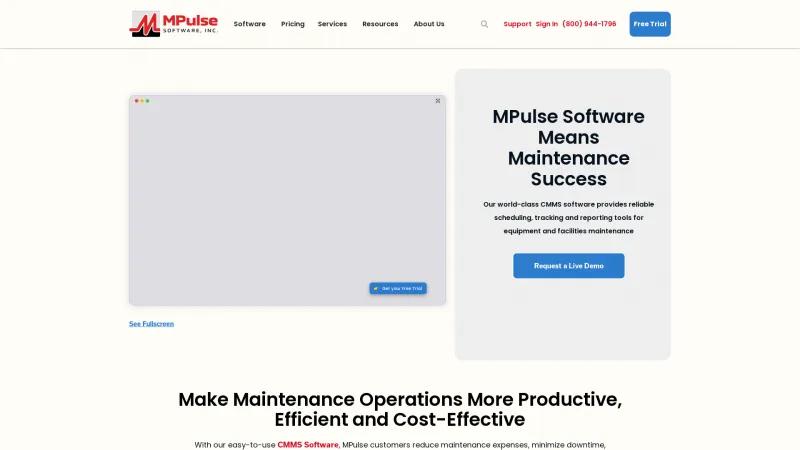 Homepage of MPulse Building Maintenance Programs