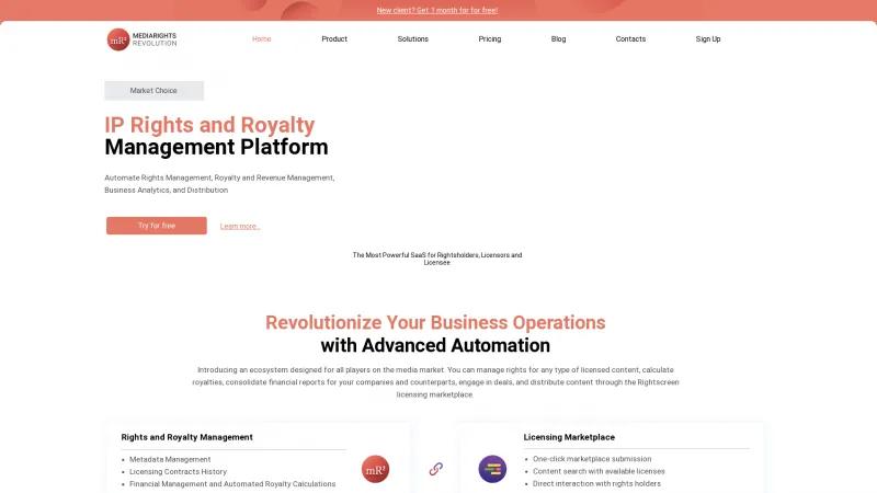 Homepage of MediaRights Revolution