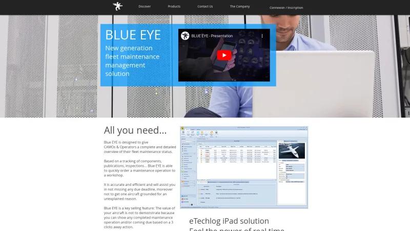 Homepage of Blue EYE