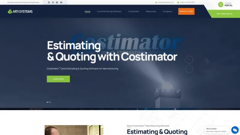 Homepage of Costimator