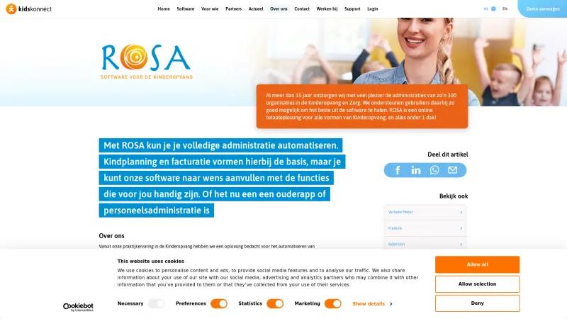 Homepage of ROSA