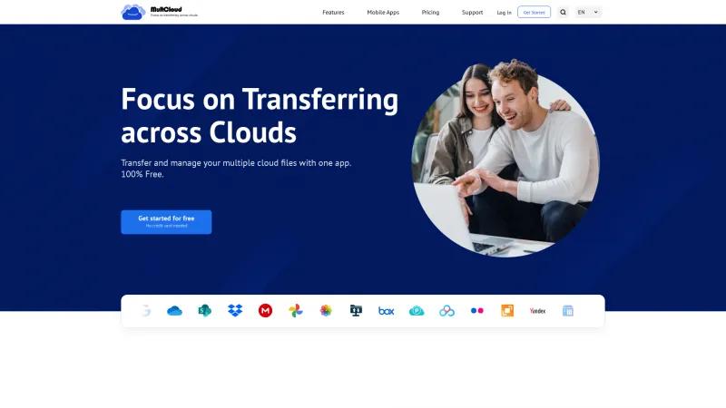 Homepage of MultCloud