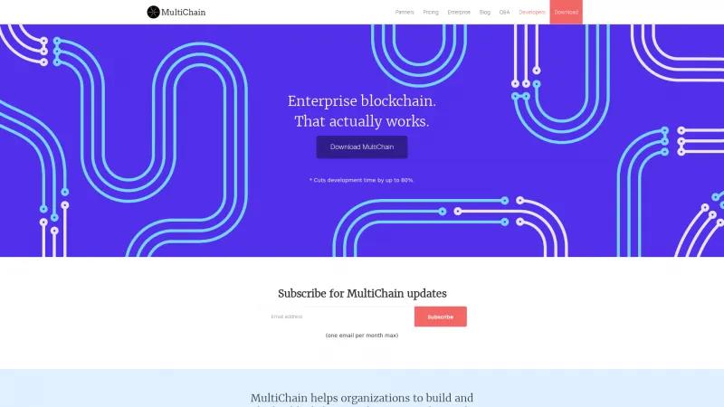 Homepage of MultiChain