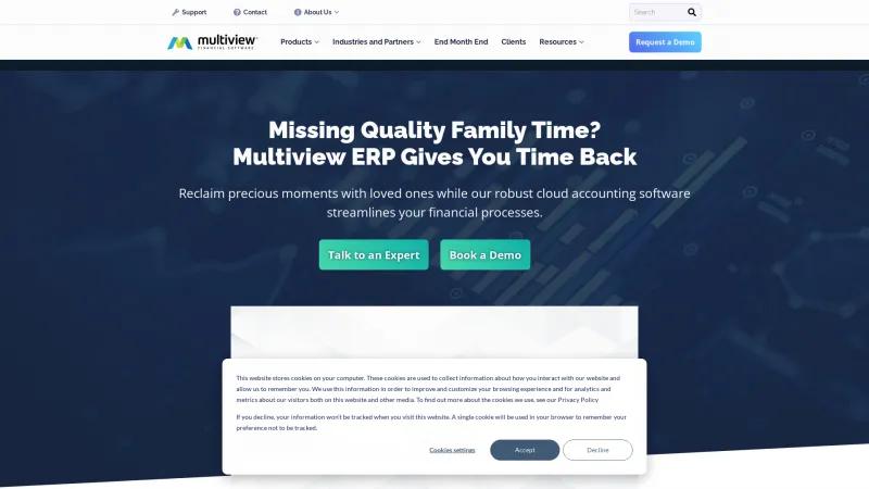 Homepage of Multiview ERP