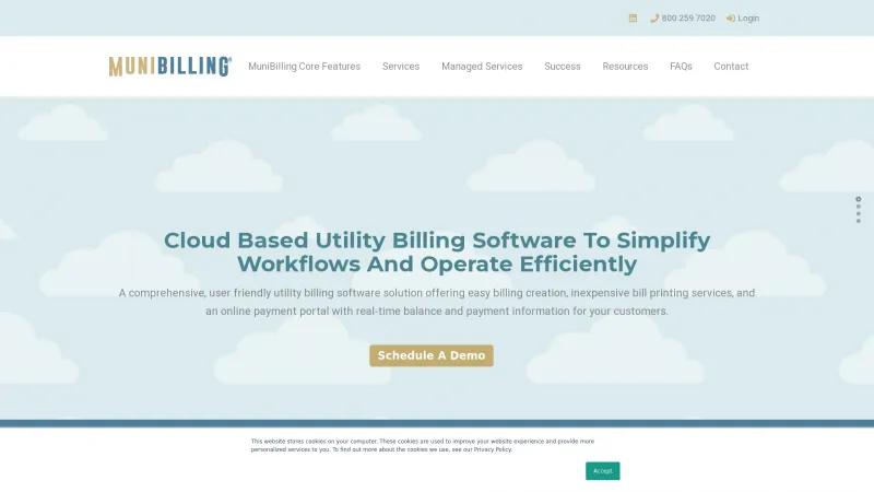 Homepage of MuniBilling