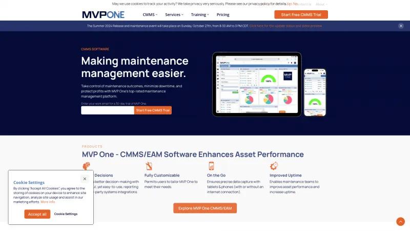 Homepage of MVP One