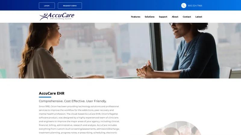 Homepage of AccuCare