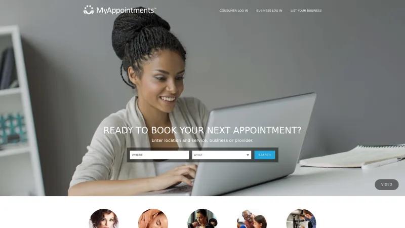 Homepage of MyAppointments