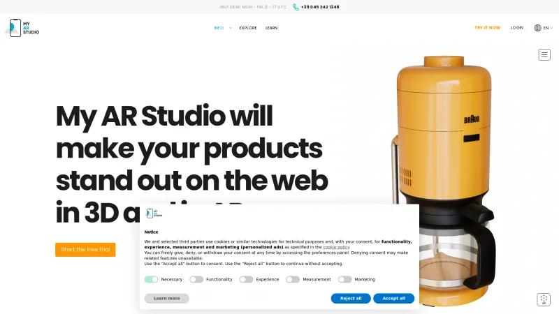 Homepage of My AR Studio