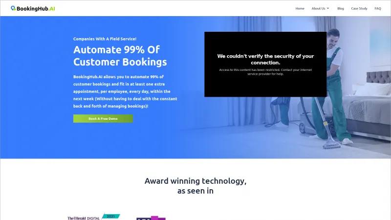 Homepage of MyBookingHub