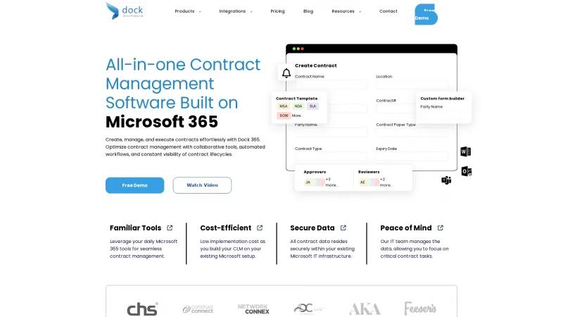 Homepage of Dock 365