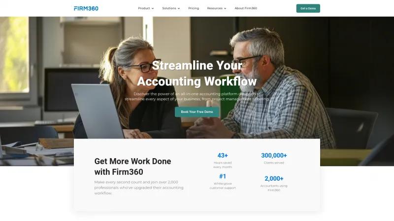 Homepage of Firm360