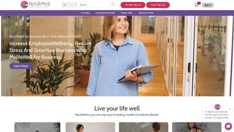 Homepage of MyLifeWell